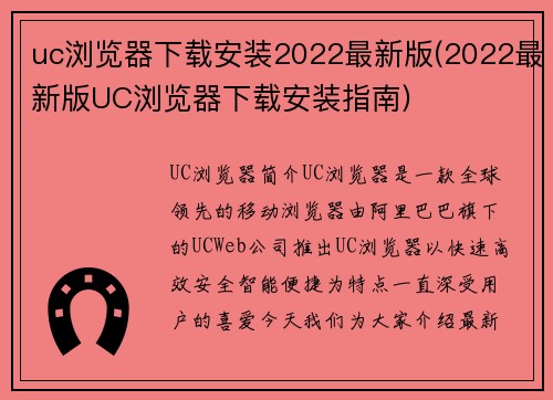 uc浏览器下载安装2022最新版(2022最新版UC浏览器下载安装指南)